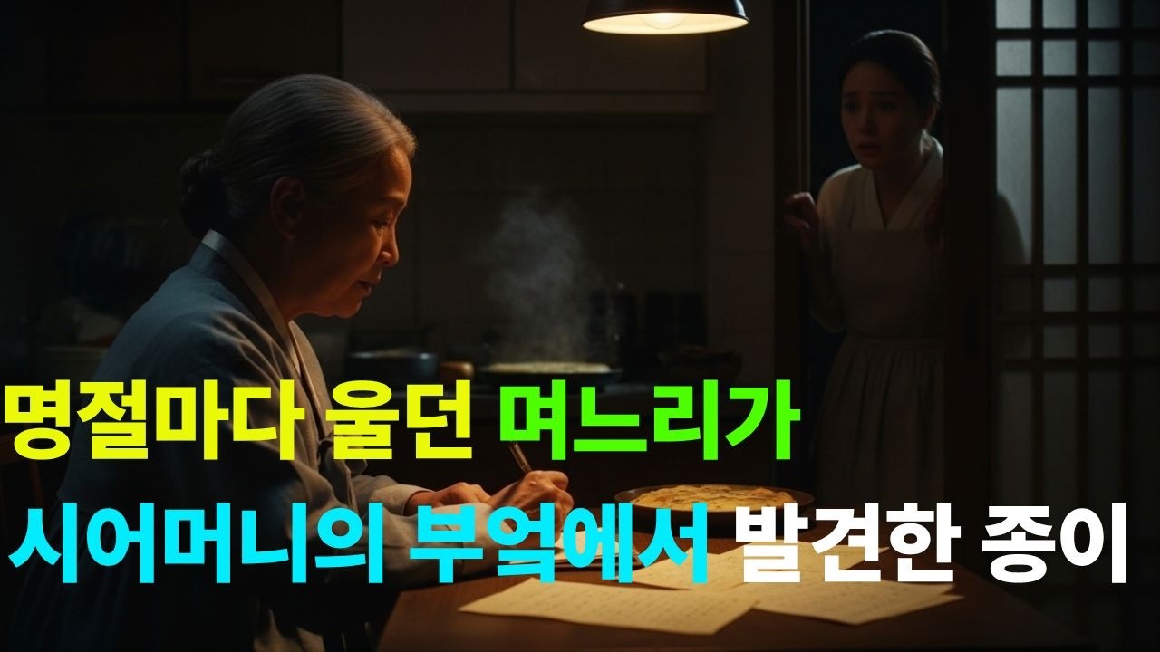 명절마다 울던 며느리가 시어머니의 부엌에서 발견한 종이 한 장