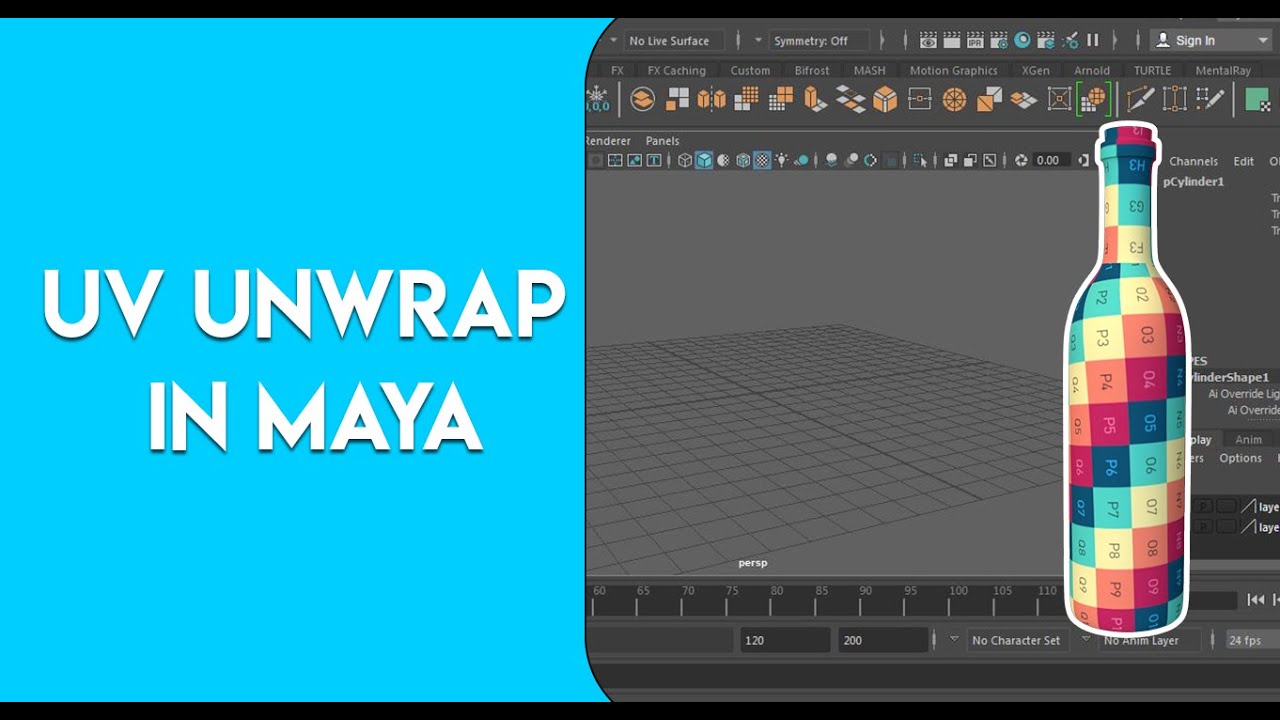 Bottle UV unwrapping  in MAYA 2018
