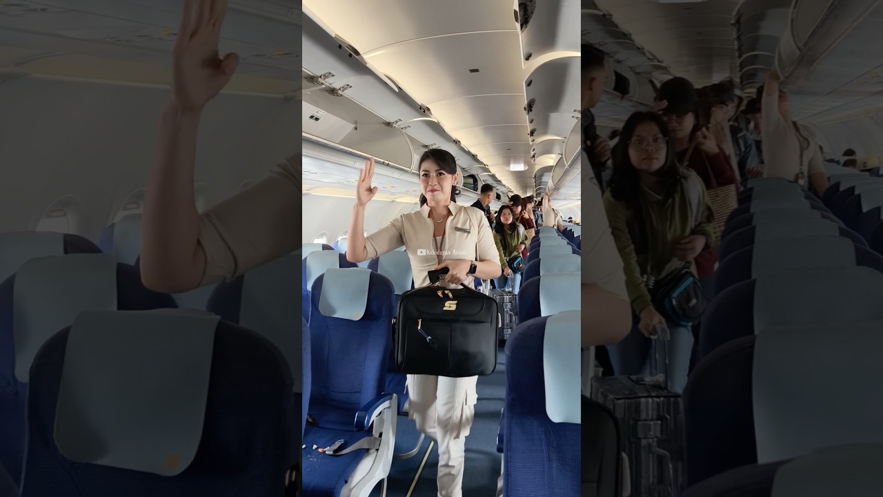 Pramugari Cantik Super Air Jet Dalam Pesawat Saat Tiba di Sorong 😁🥰🥰👍👍