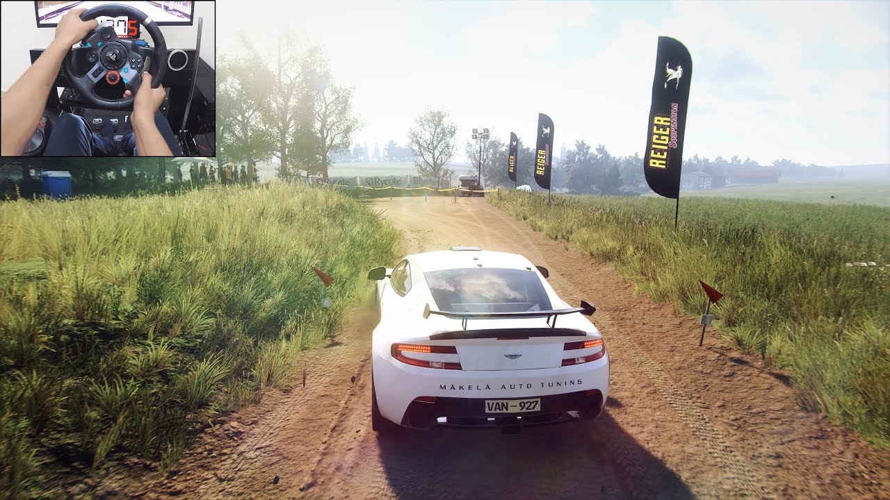 Aston Martin V8 Vantage GT4 - Dirt Rally 2.0 | Logitech g29 gameplay