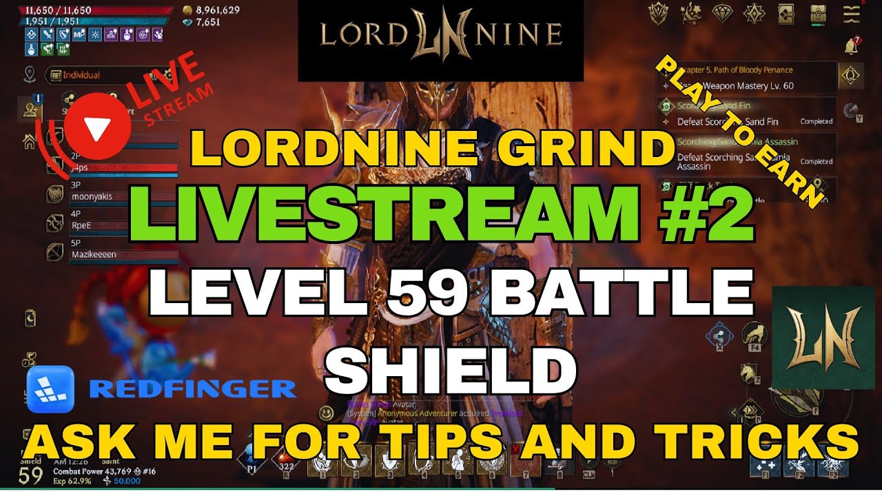 LordnineSea - Lv. 59 Battle Shield - Quest, Spire of Trial #mmorpg  #lordnine