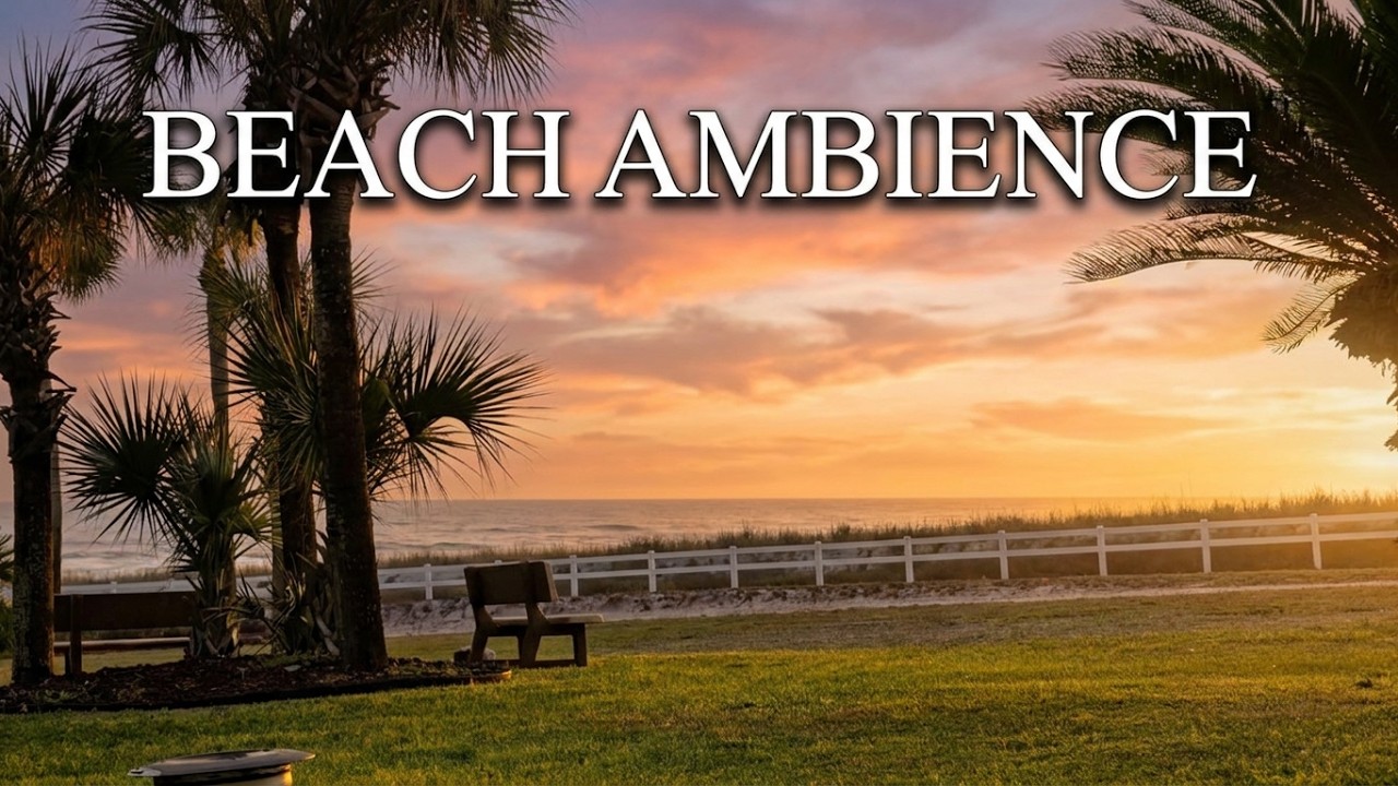 Mayport Beach Florida 🌴Atlantic Ocean| Palms, Dunes & Distant Surfers•1 Hour Relaxing Beach Ambience