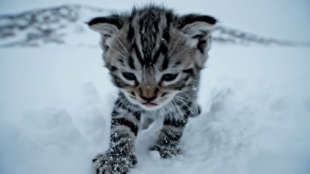 Hero Golden Retriever Protects Abandoned Kitten from Snowstorm | 4K Short Film