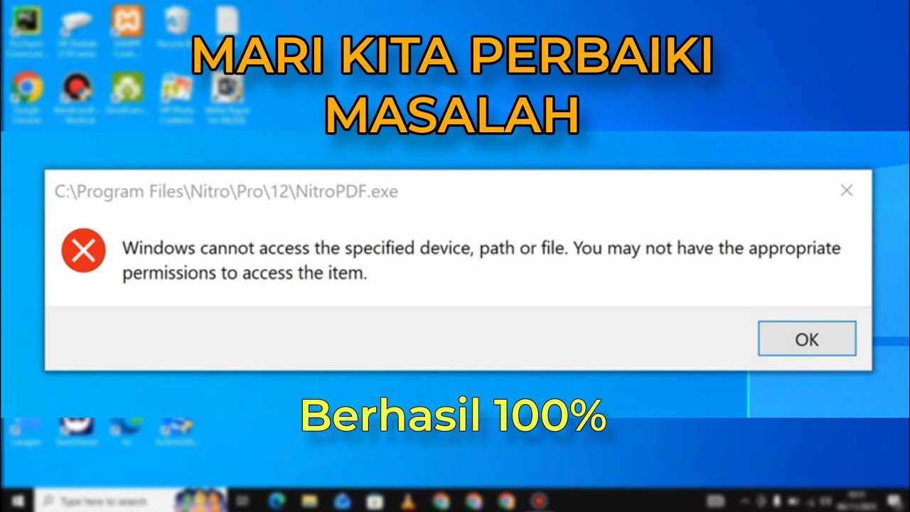 Cara Mengatasi Windows Cannot Acces the Specified Device, Path, or File
