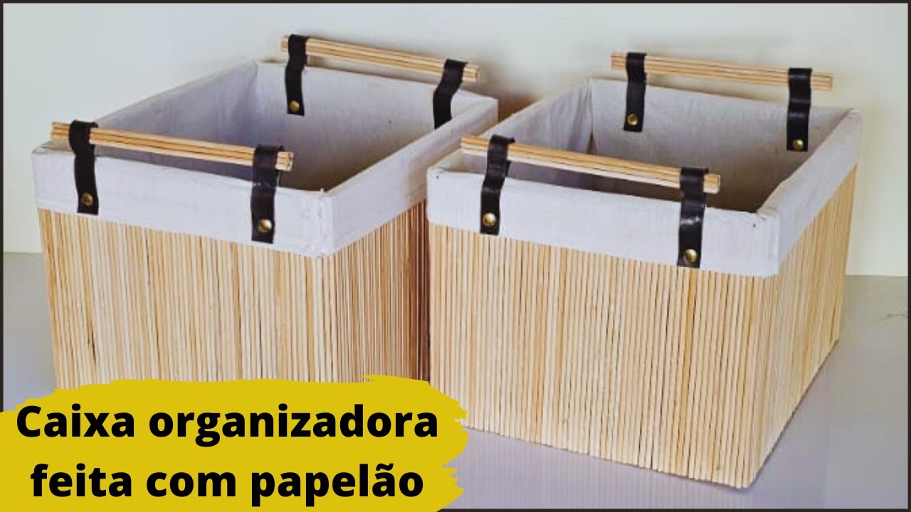 DIY | COMO FAZER CAIXA ORGANIZADORA COM PAPELAO | IDEIA 12