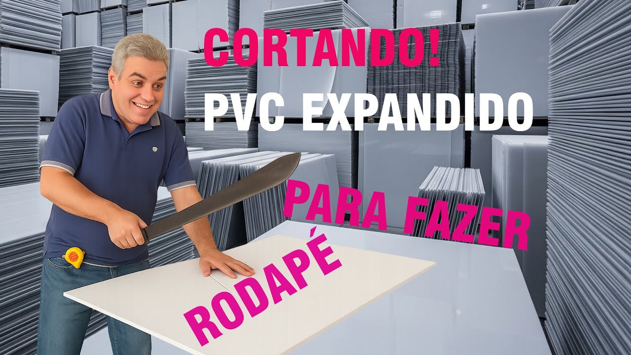 Cortando PVC expandido 9 e 13mm para fazer rodapé de alto padão