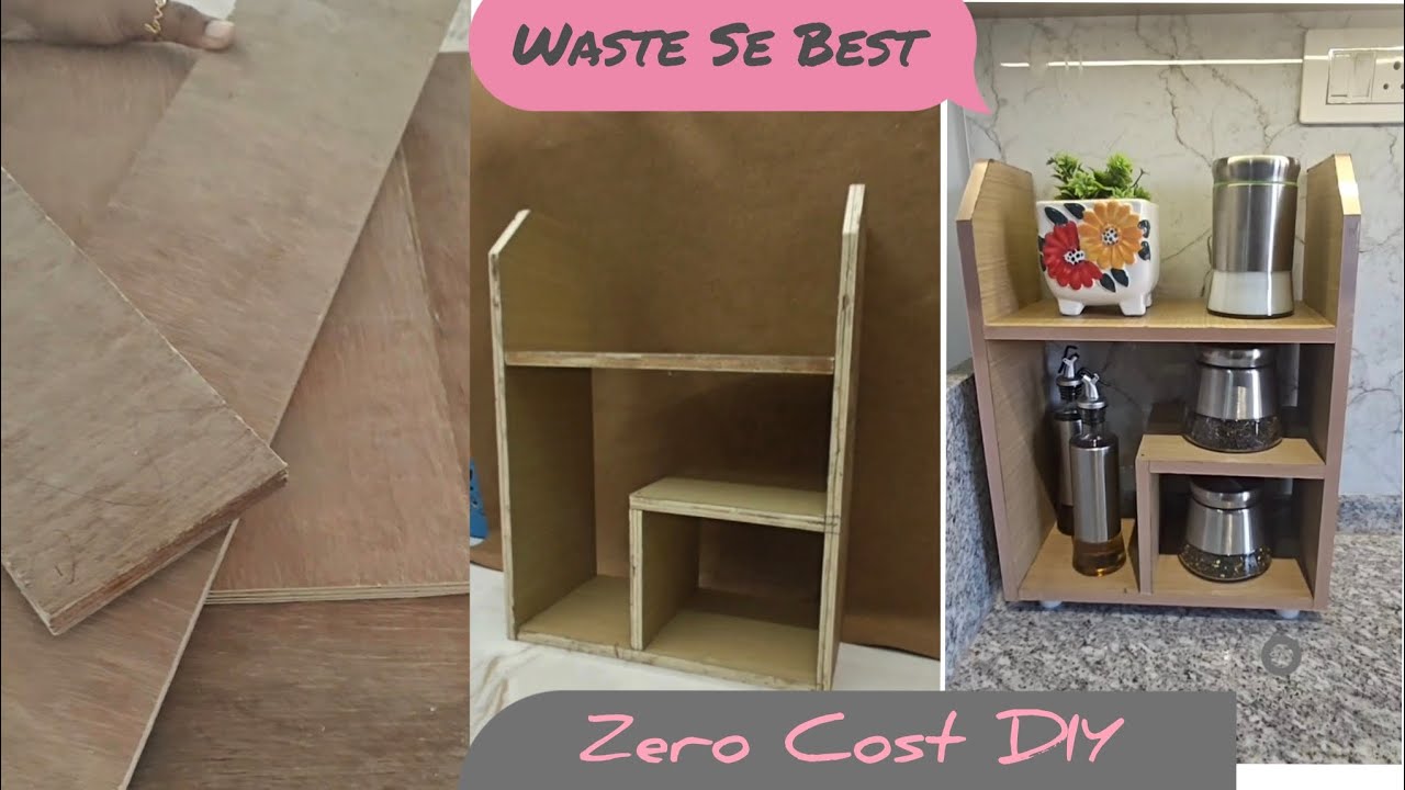 DIY Kitchen Rack From Waste Plywood and Sunmica | Don't Throw Away Your Leftover Plywood and Sunmica
