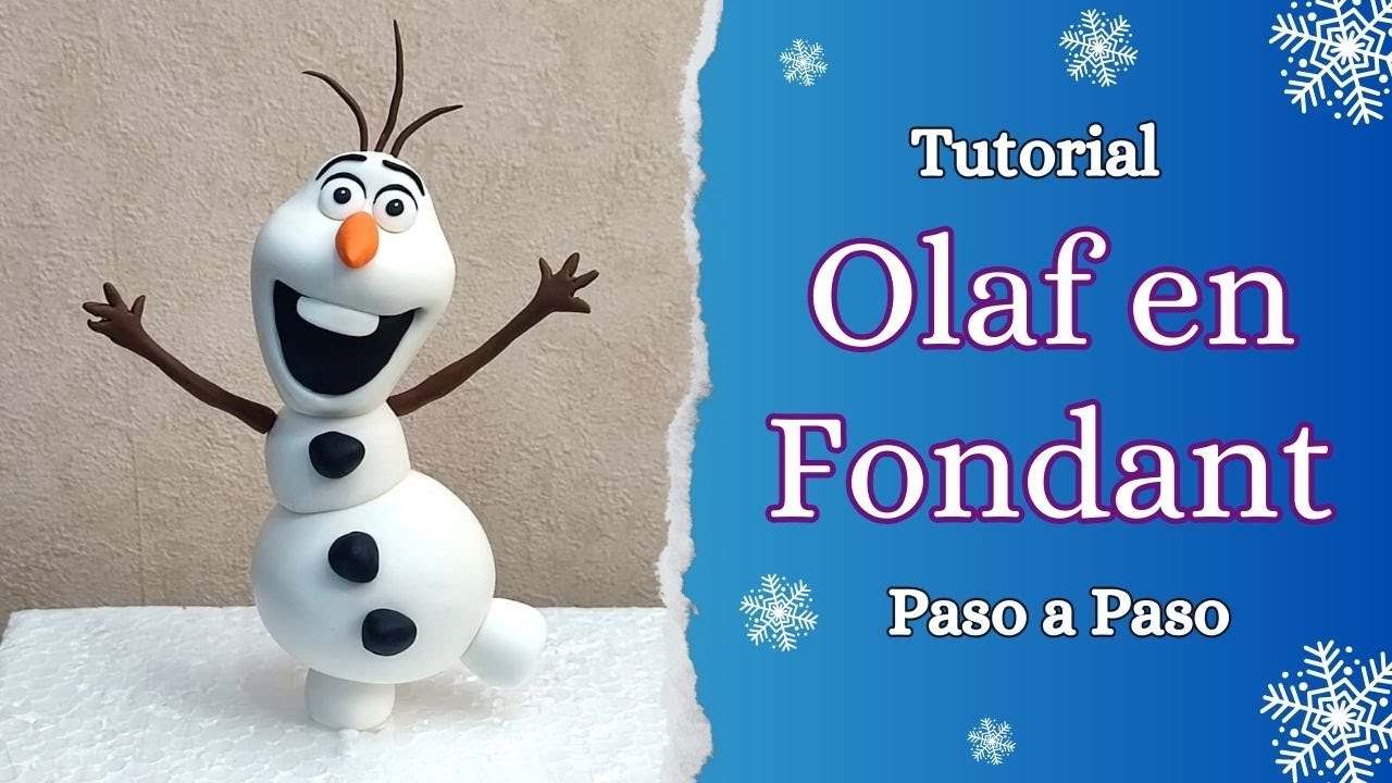Cómo Hacer a Olaf en Fondant// Olaf Cake topper Tutorial // Figuras Fondant