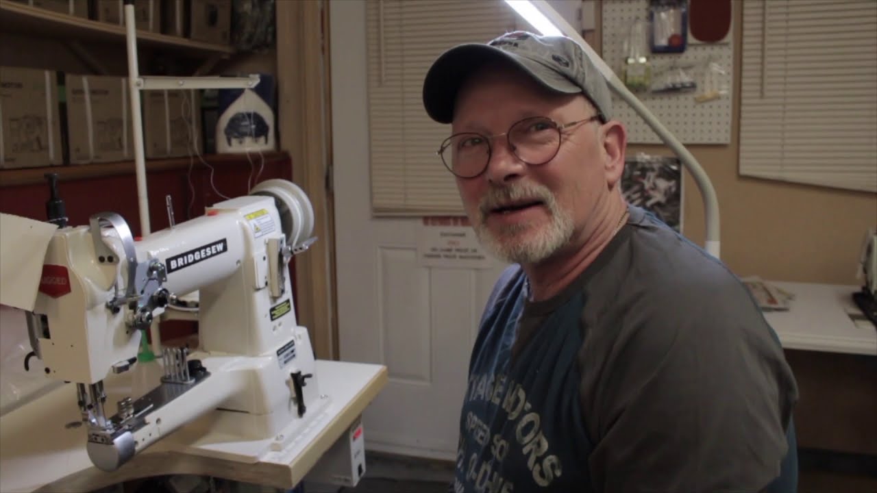 Bridgesew PB 335  Cylinder Arm Walking Foot Sewing Machine Instructional Video
