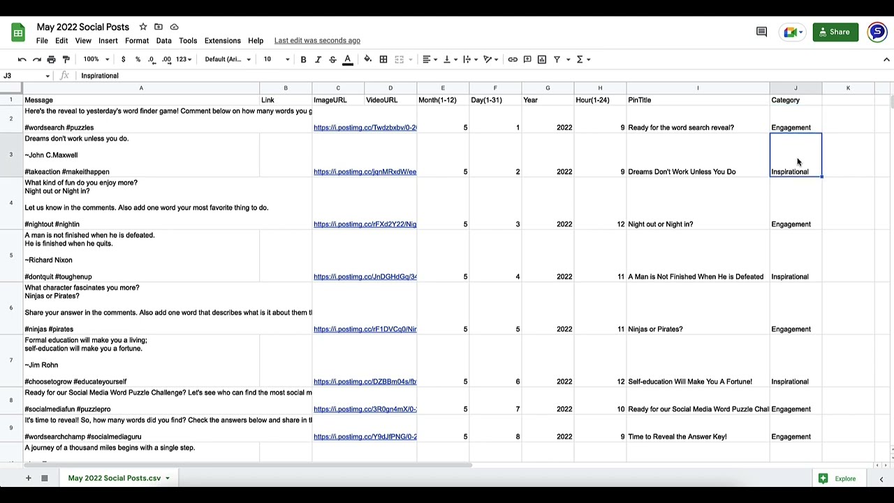 How To Create Bulk Import CSV File For an Entire Month of Social Media Posting