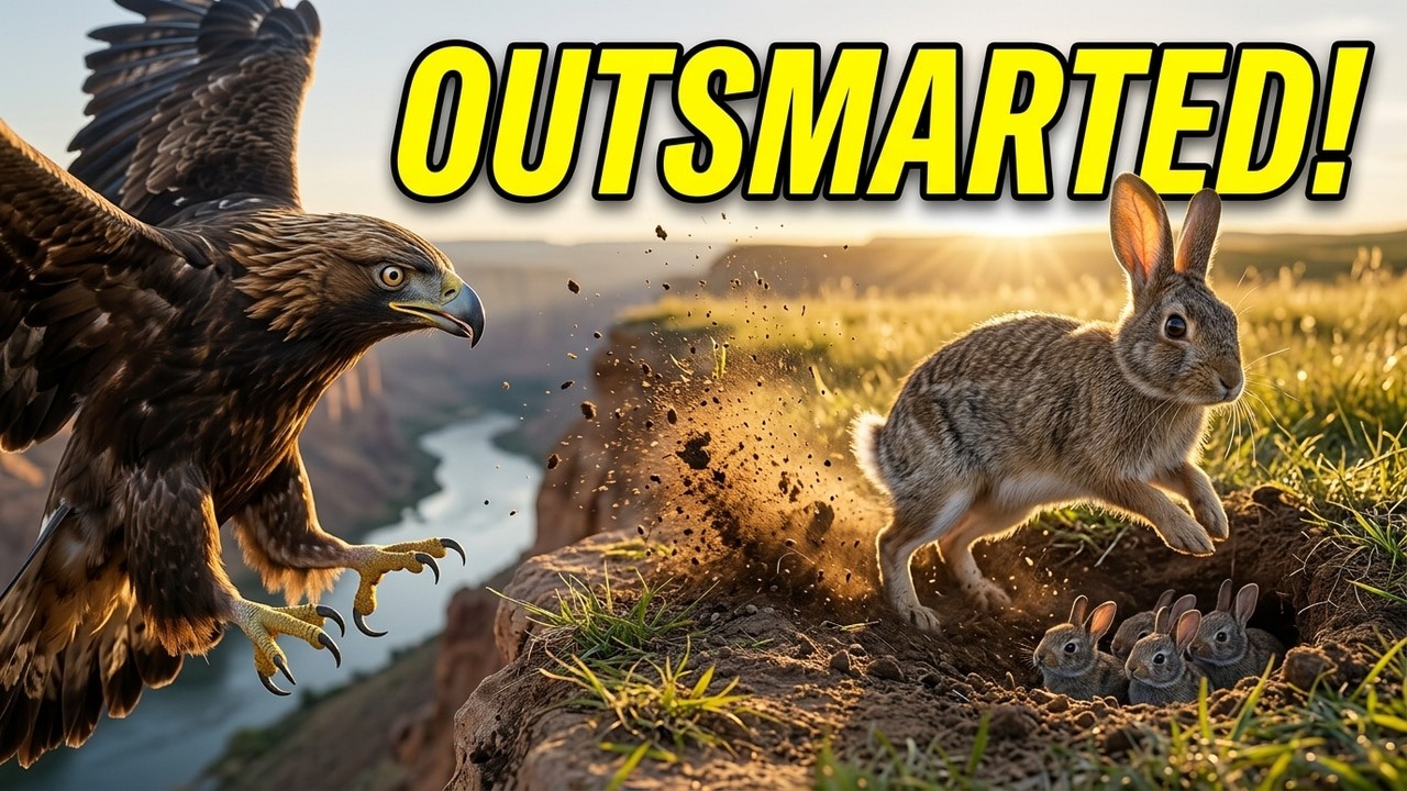 Golden Eagle Hunts Baby Rabbits...    But the Mother Outsmarts It