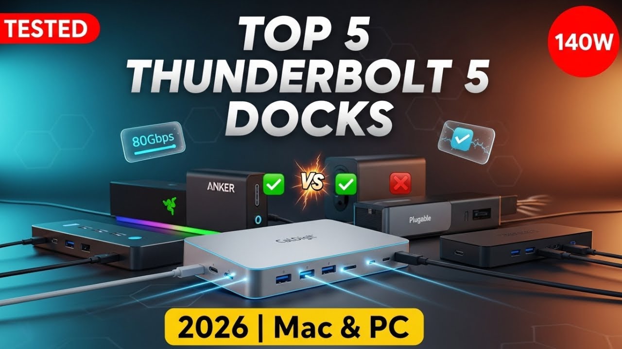 5 лучших док-станций Thunderbolt 5 2026 года — честное сравнение и руководство по покупке.
