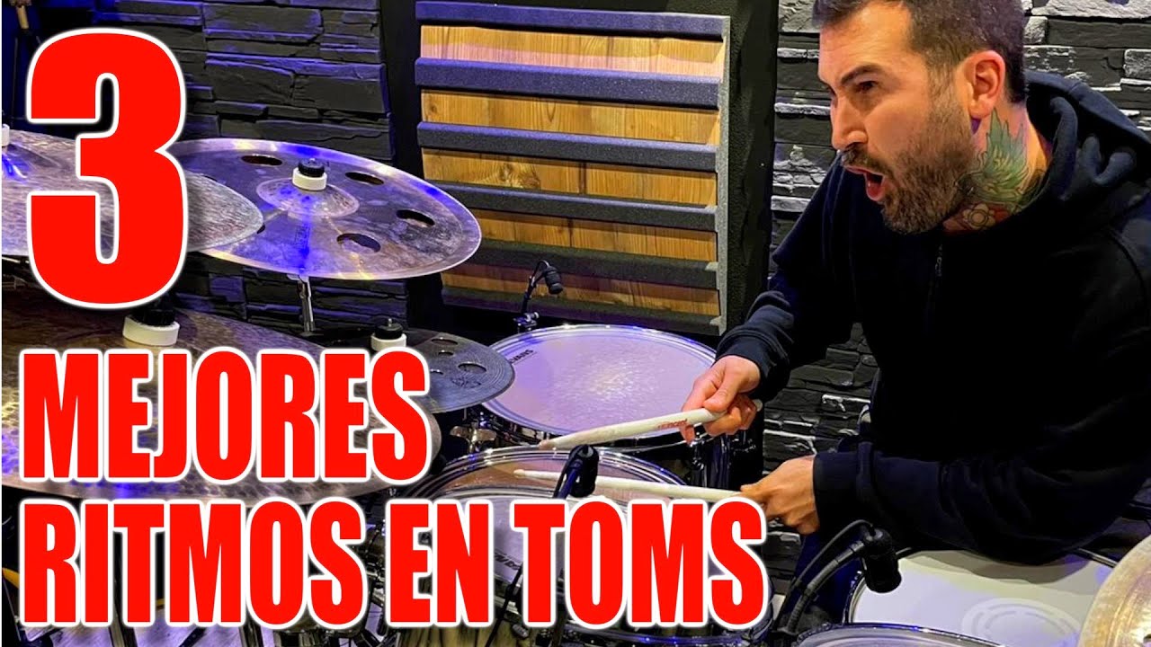 los 3 MEJORES RITMOS con TOMS - Clases de Batería