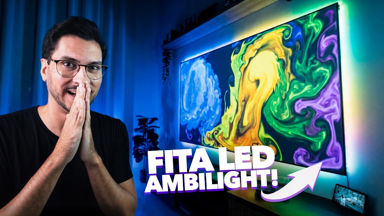 Essa FITA DE LED reage as cores da TV! | Ambilight BARATO mas SENSACIONAL!