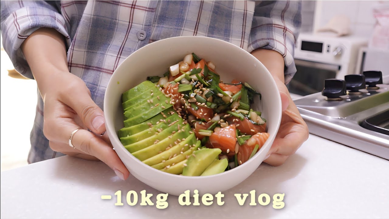SUB)🥓중요한 것은 꺾이지 않는 마음..!💪🏻지속가능한 다이어트식단 요리브이로그 | 초간단 연어장, 김치날치알밥, 프로틴도넛, 고추참치, 마늘베이컨볶음밥, 에그마요샌드위치