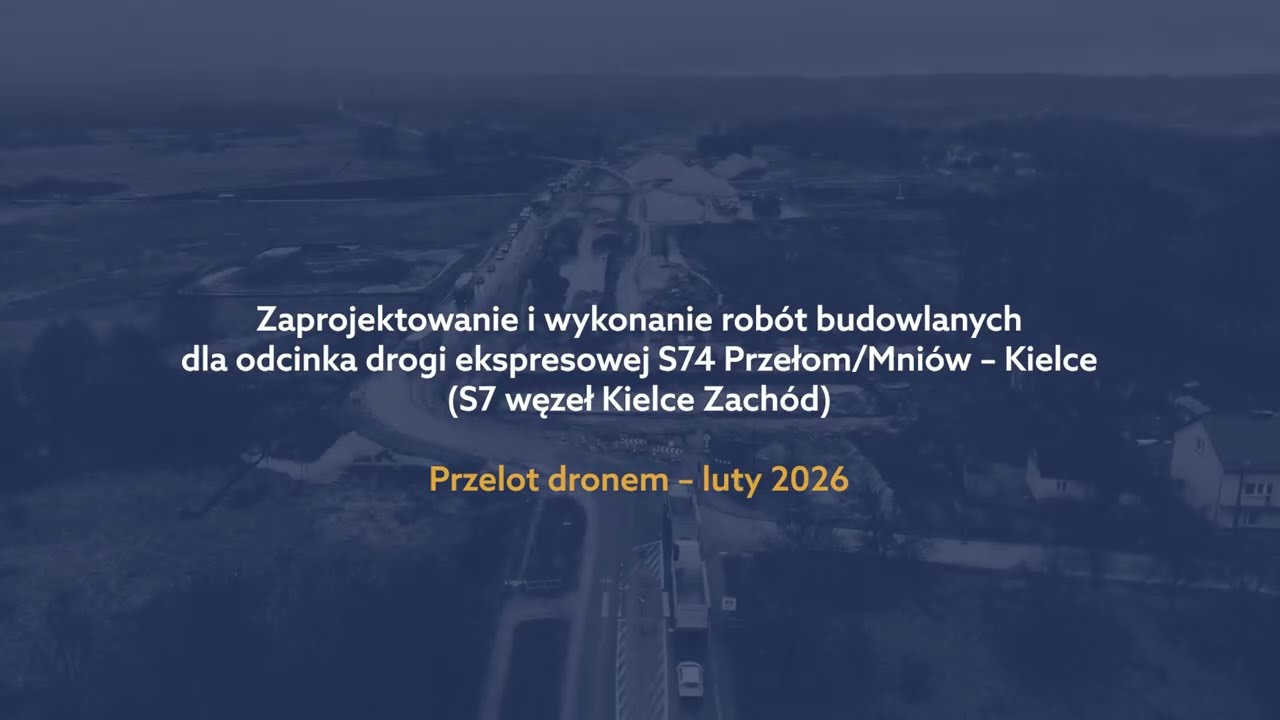 S74 Mniów-Kielce – przelot dronem – luty 2026