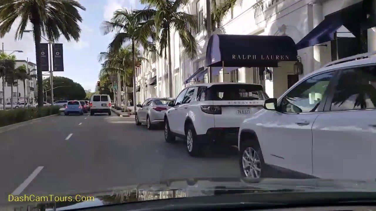2017 Los Angeles​ Driving Tour: Rodeo Drive Beverly Hills Fashion Shopping. No music. No talking.