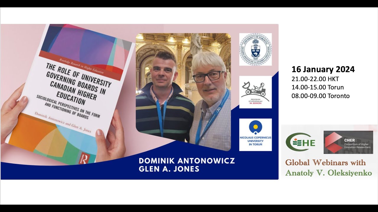CHELPS Webinar: Dr Dominik Antonowicz & Prof Glen Jones - University Boards in Canadian HE