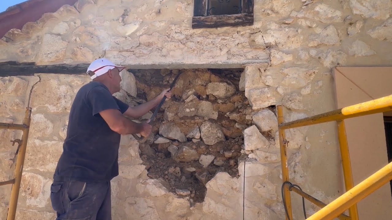 Cómo abrir un hueco en un muro de piedra de 80 cm de grosor para poner una ventana o puerta