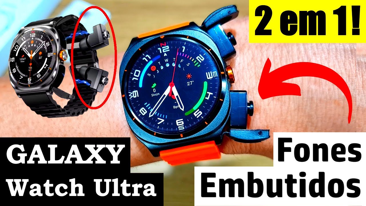 GALAXY WATCH ULTRA 2 EM 1 DO ALIEXPRESS! SMARTWATCH BARATO COM FONES DE OUVIDO EMBUTIDO! #REVIEW