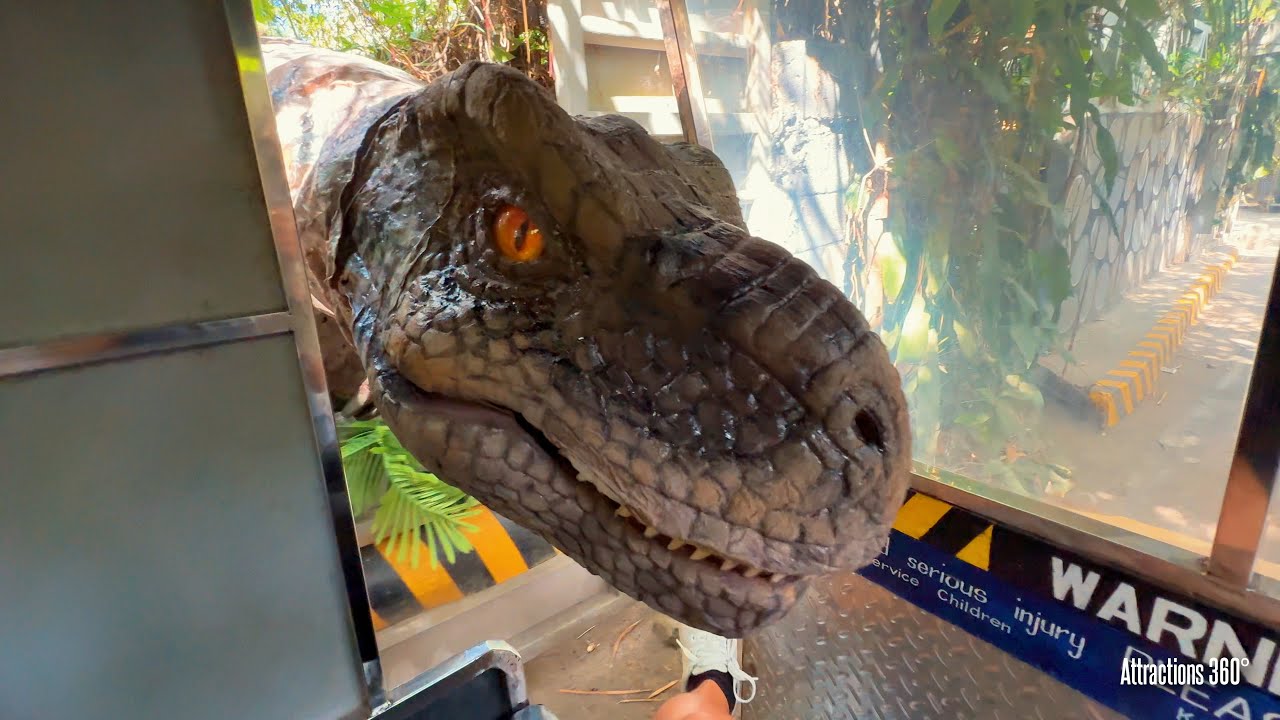 CRAZIEST Dinosaur Ride Ever! - Dinosaurs & Gorillas Attack You on the Ride! NEVER in the USA Ride!