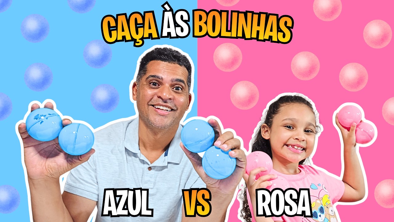 CAÇA ÀS BOLINHAS: ROSA vs AZUL | Semana de Desafios em Família! DIA 6
