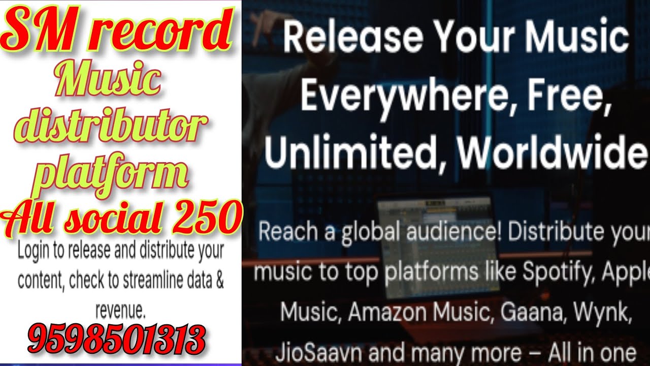 SM record music distributor - Release your music Everywhere, Free, Unlimited, Worldwide, #1k 
