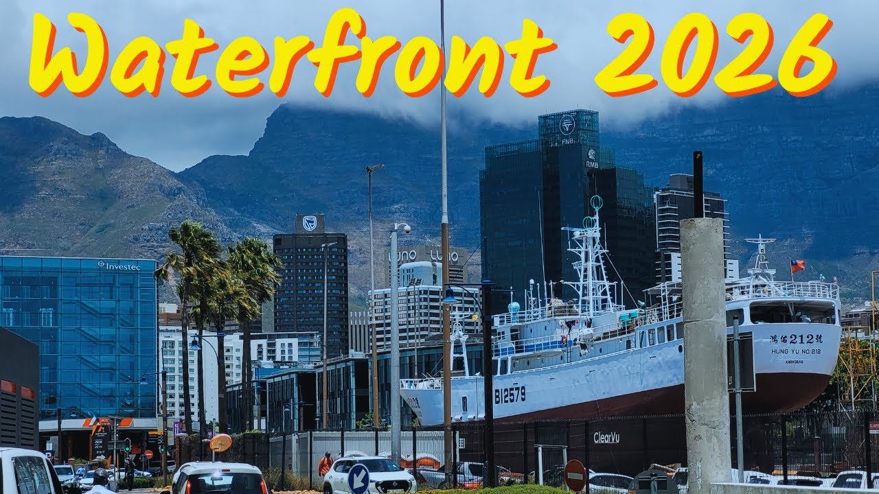 How to walk 7/or less minutes from the city center to V&A Waterfront, Cape Town, South Africa.