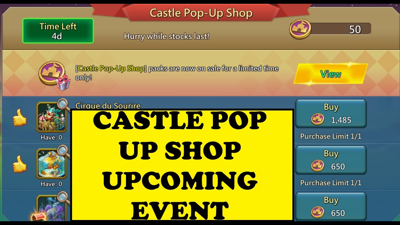 Lords Mobile - Временный магазин CASTLE возвращается! - Вы в восторге? Я нет!