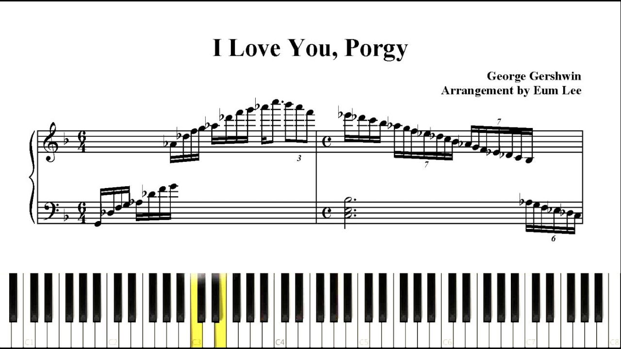 George Gershwin - I Love You Porgy (Piano Cover with Sheet Music & Screen)