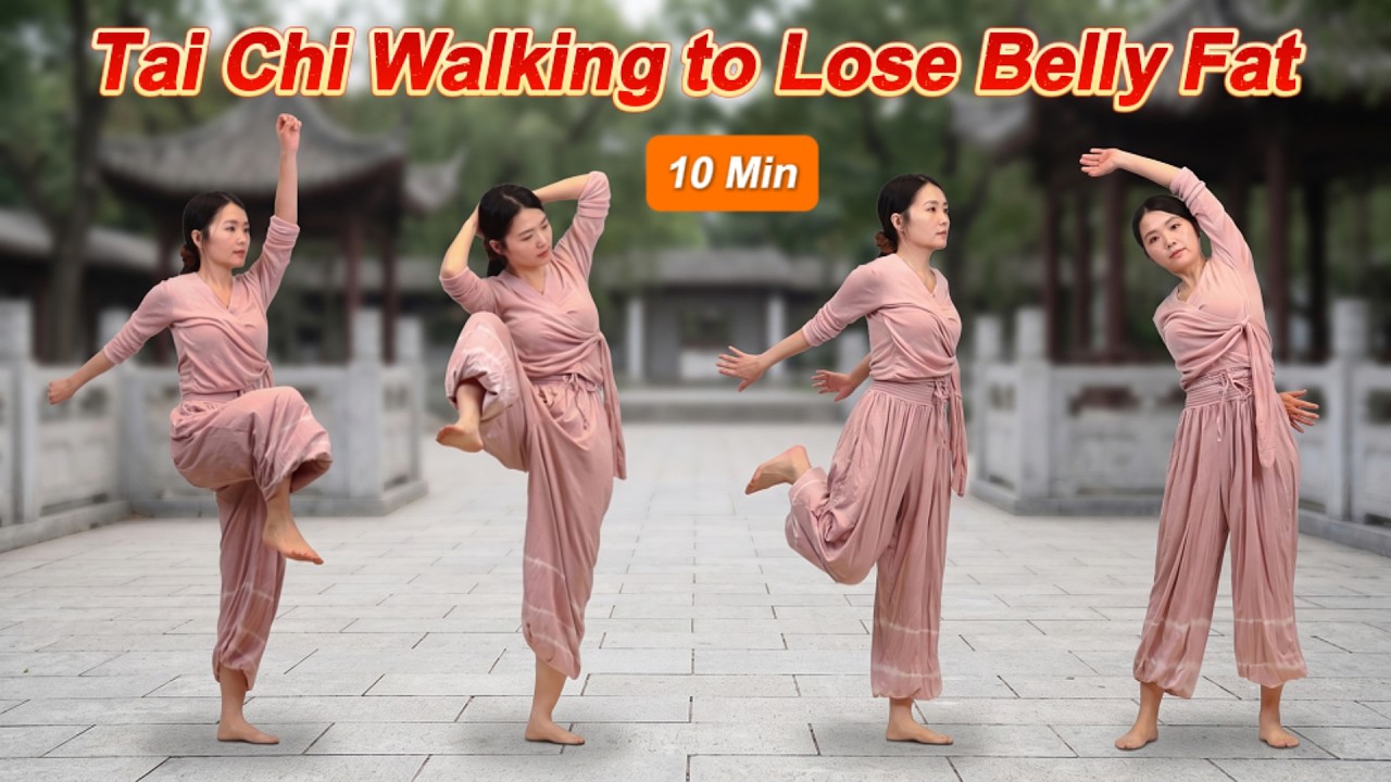 10-minutowy łagodny trening Tai Chi w marszu: spalanie tkanki tłuszczowej z brzucha, poprawa r&oacute;wn...