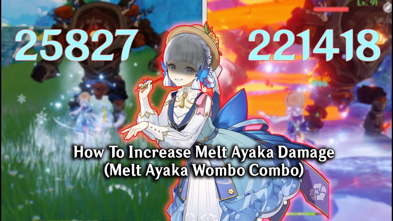 Melt Ayaka E Skill Showcase 25k to 220K Damage (NO FOODBUFF) - Genshin Impact