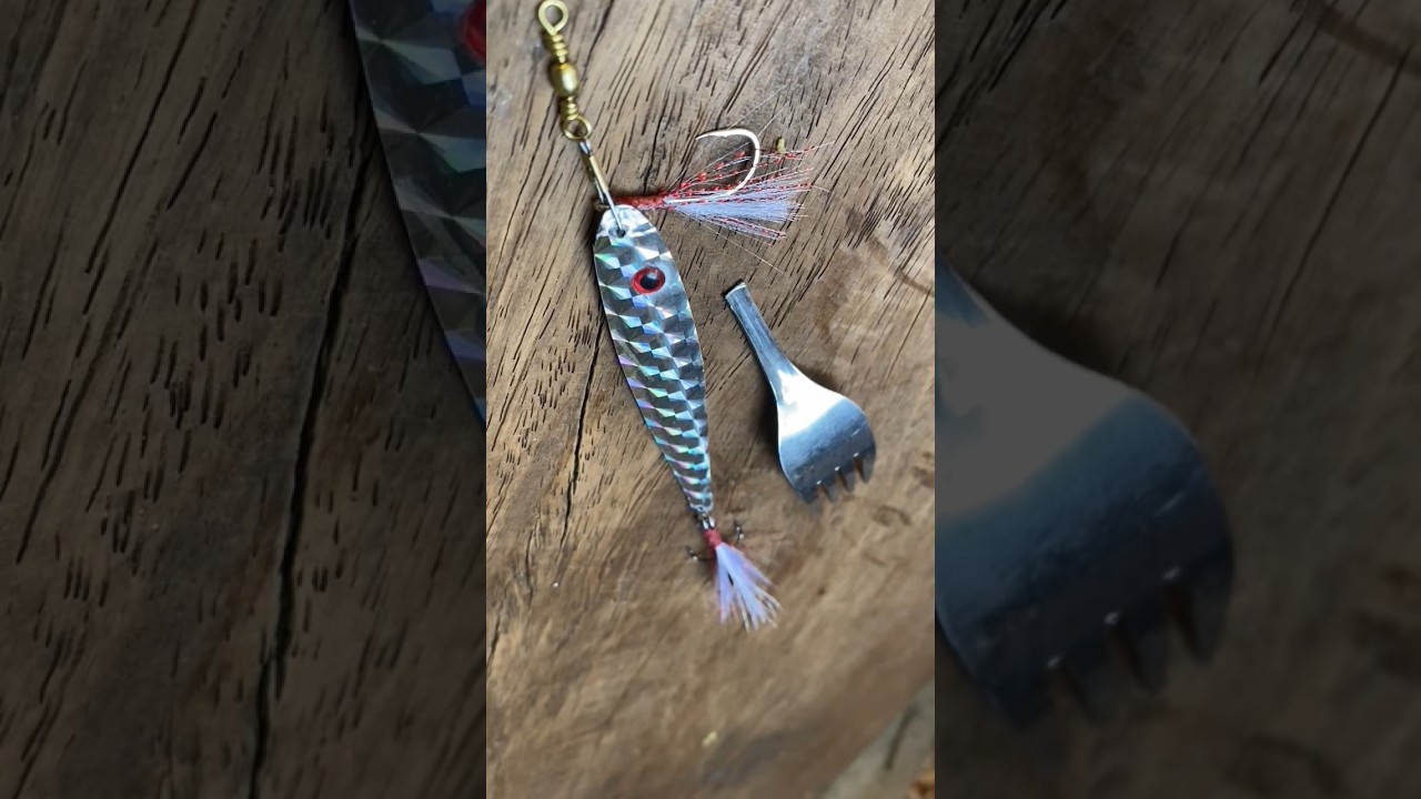 DIY FISHING LURE USING FORK METAL #shortvideo #fishingtutorial #fishinglure #diy #fishing