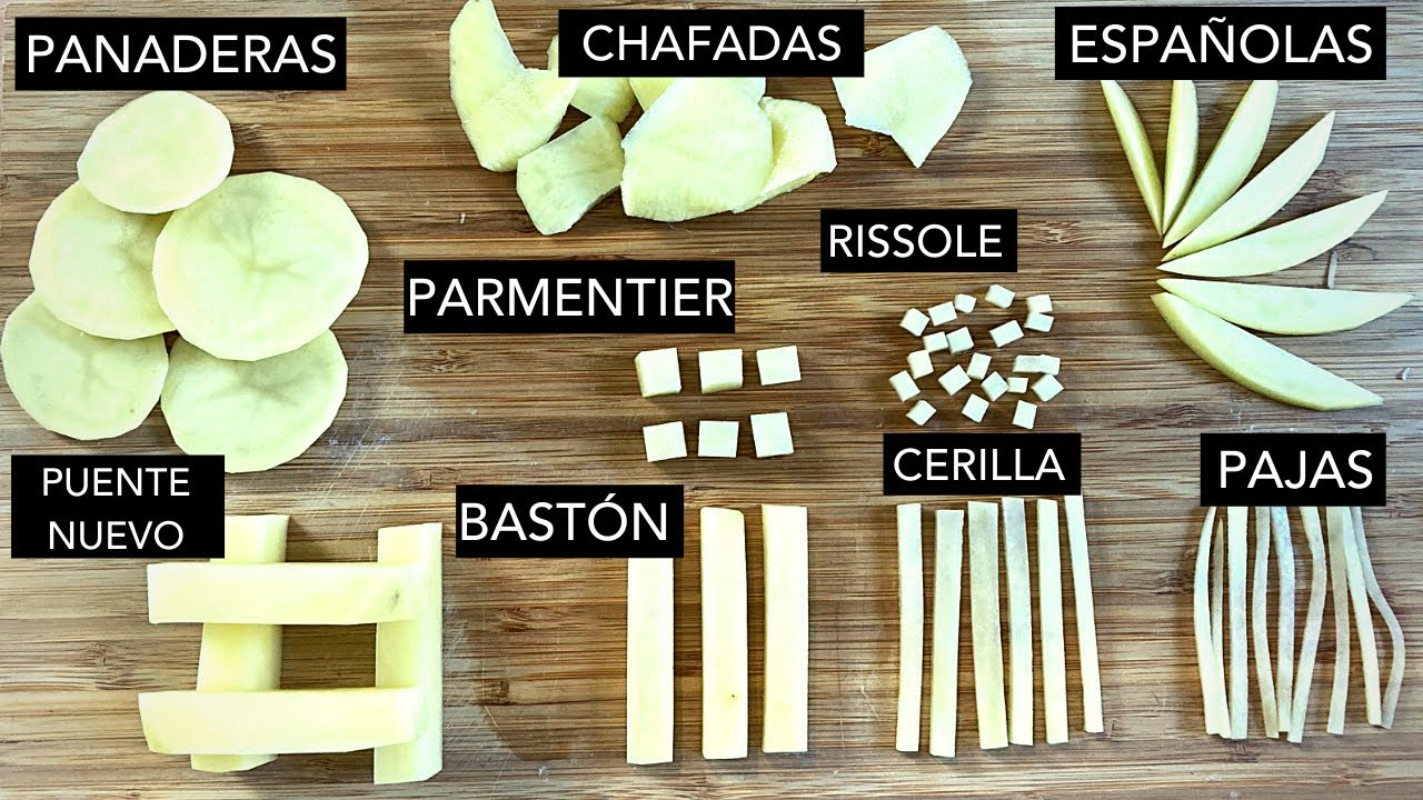 Tipos de Cortes Básicos de Cocina - Técnica de corte de la patata - Chef Elias Marin