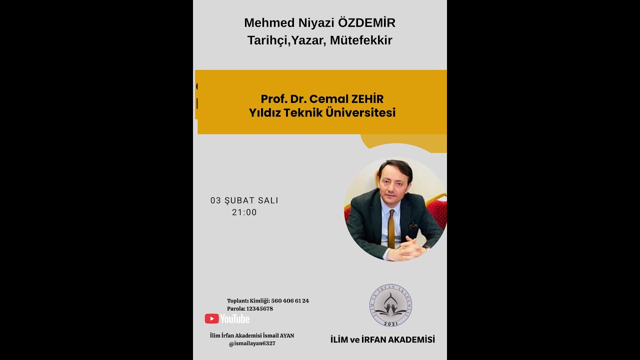 Mehmed Niyazi  Prof.Dr. Cemal ZEHİR
