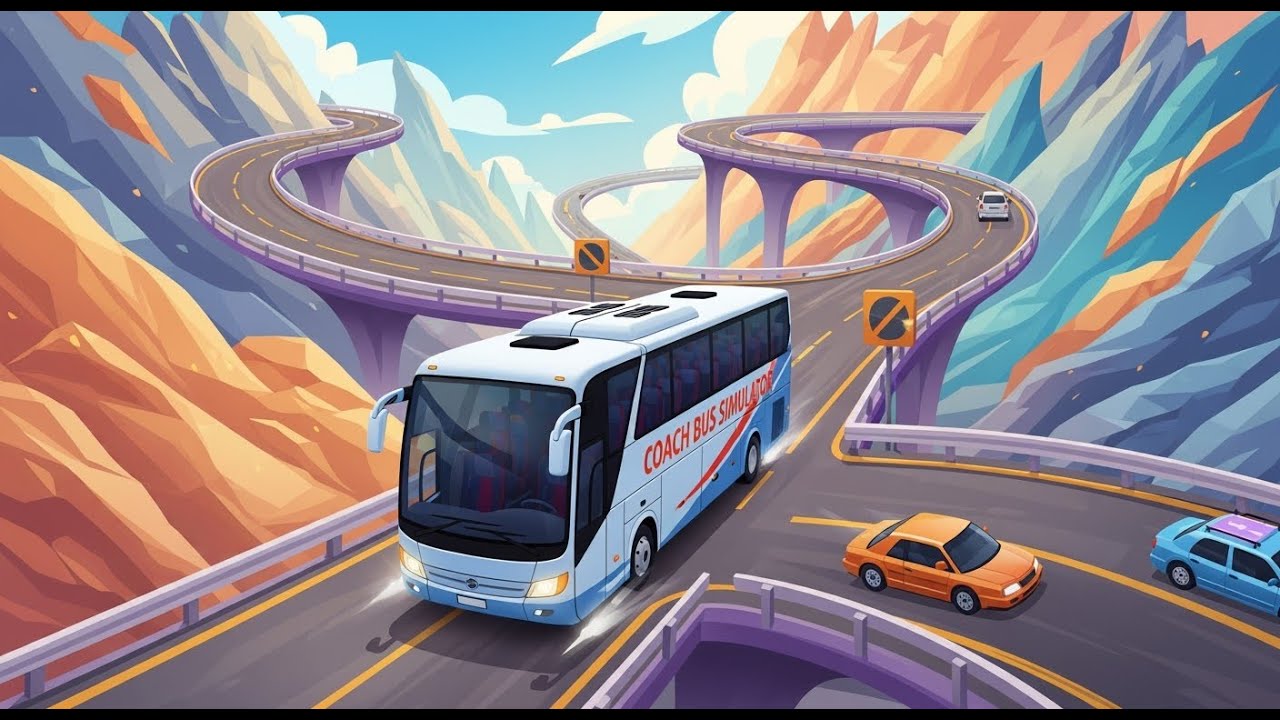 Coach Bus Simulator 3D Game - Real Bus Driving on Perilous Roads 2025 - Android Gameplay