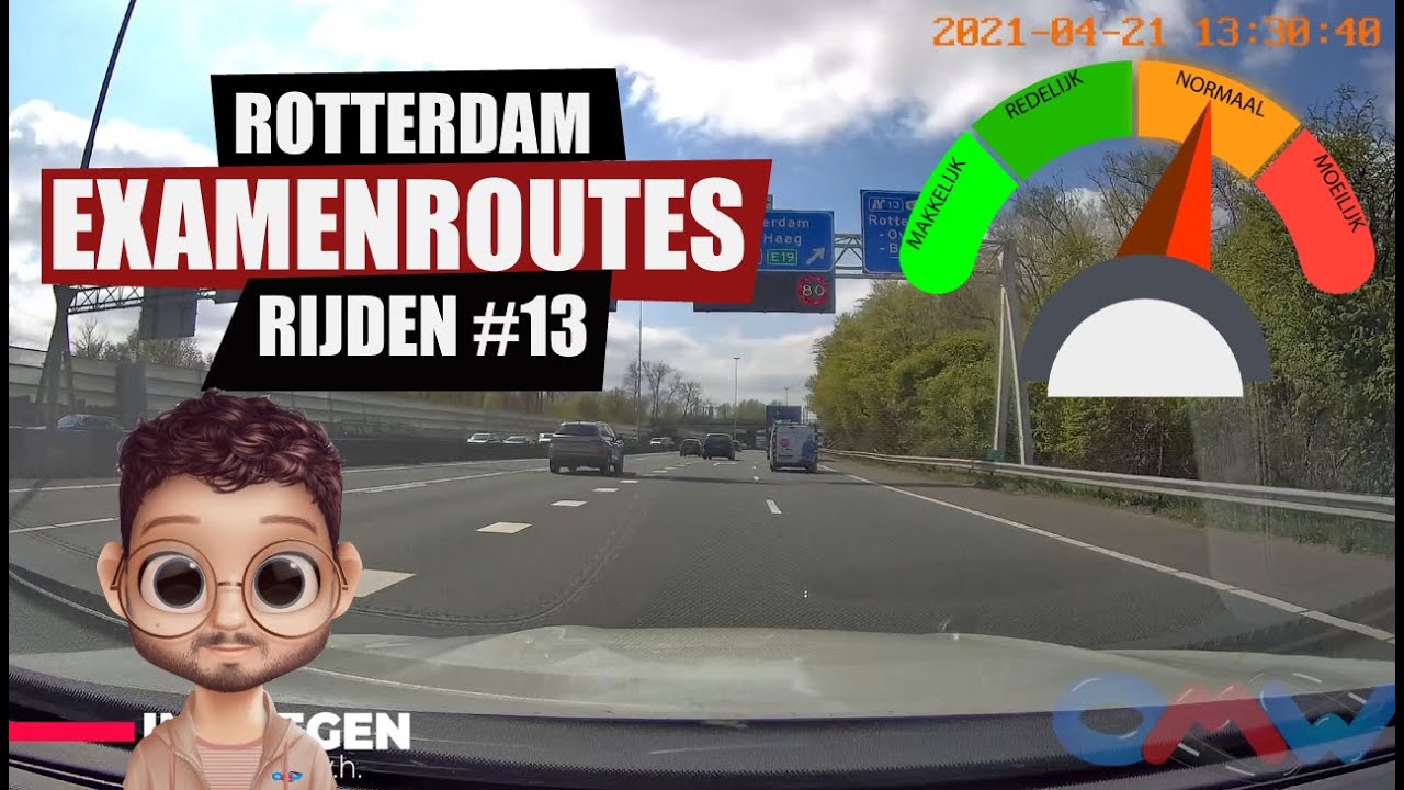 Driving school in Rotterdam. Examenroute 13