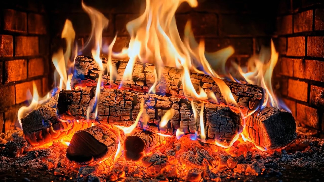 🔥Calm Fireplace Ambience with Natural Fire Sounds and Radiant Embers.