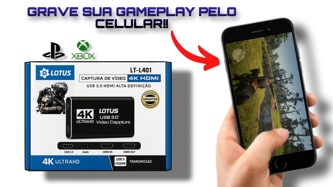 Como gravar com placa de captura direto no celular PS4/PS3/PS2/XBOX ONE