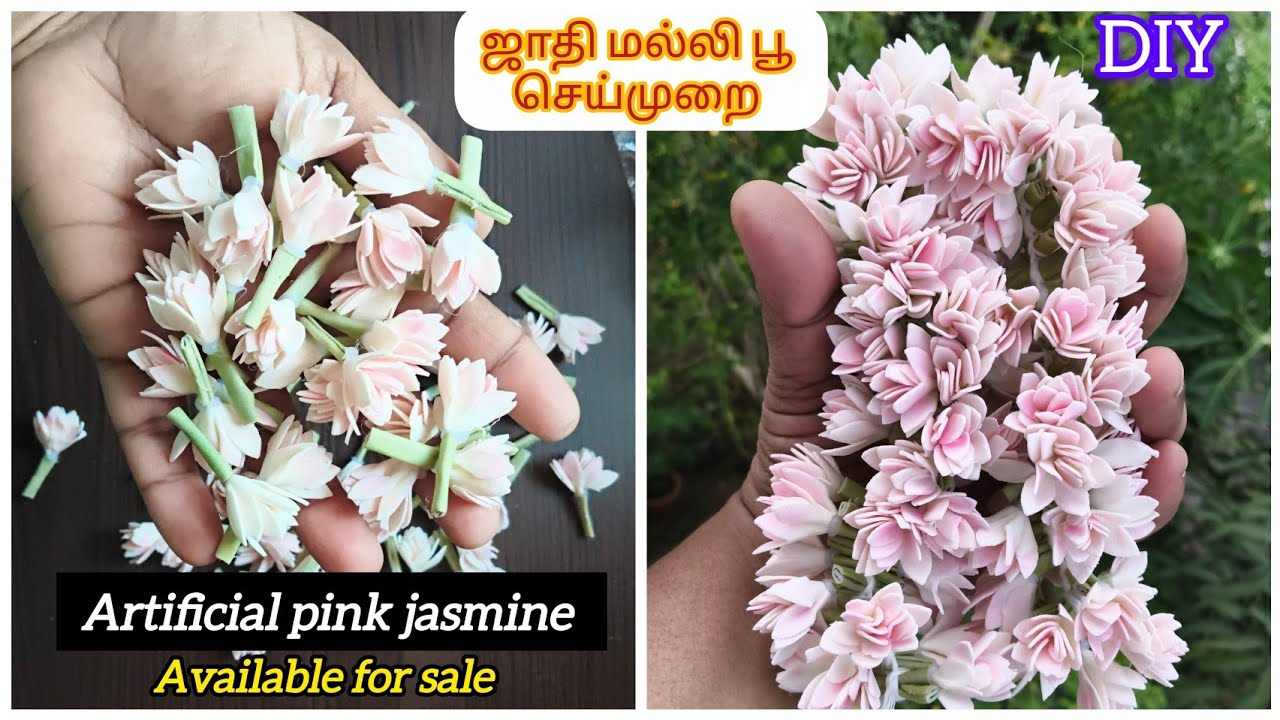 🌸Foam ஜாதி மல்லி பூ 💖 | Pink Jasmine Flower DIY