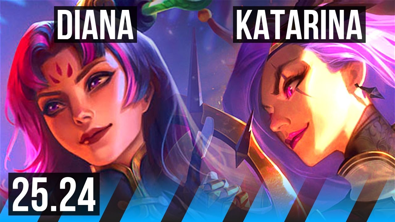 DIANA vs KATARINA (MID) | Perfect KDA: 16/0/3 | EUW Master | 25.24