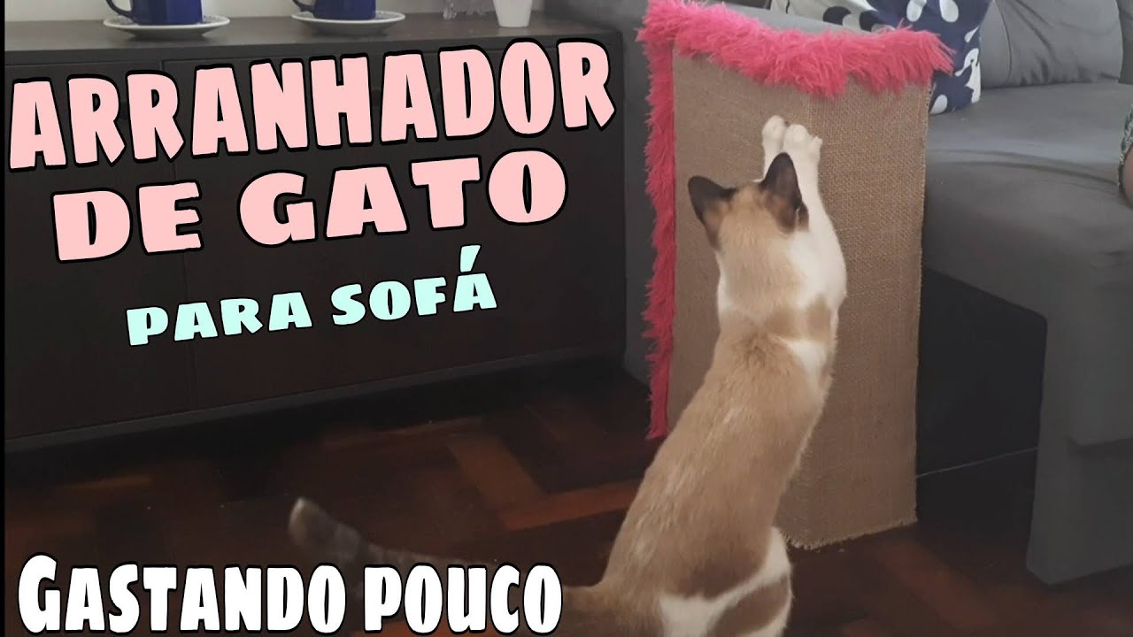 Arranhador de gato gastando pouco - feito com papelão