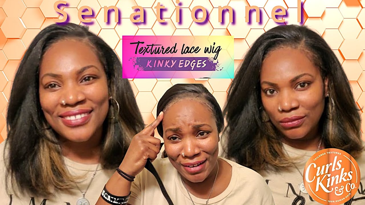 Noob installs Lacefront wig!🤦🏾‍♀️|| SENSATIONNEL KINKY EDGES~KINKY LAYERED BLOW OUT 14