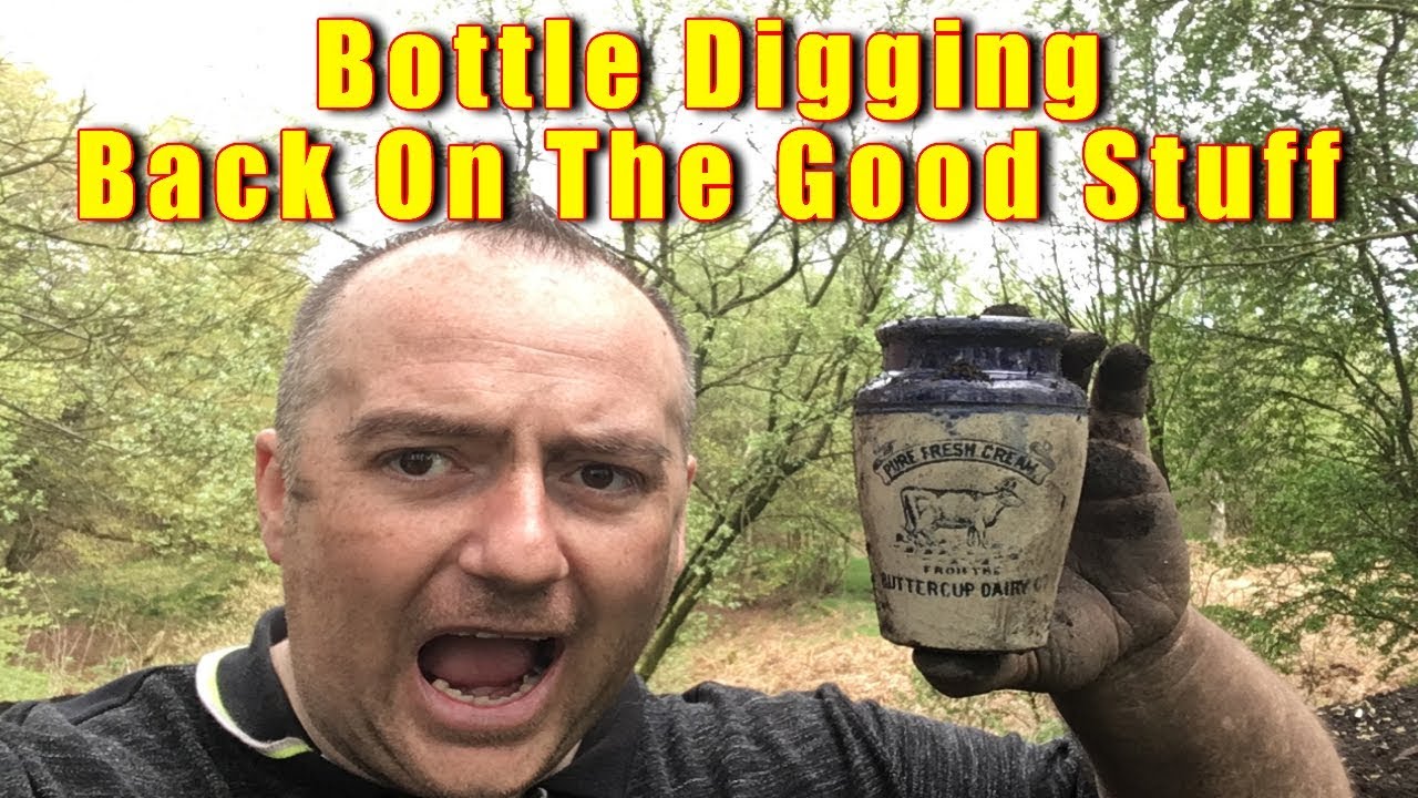 Bottle digging Scotland poisons buttercups cream pots full cow & more at the victorian dump