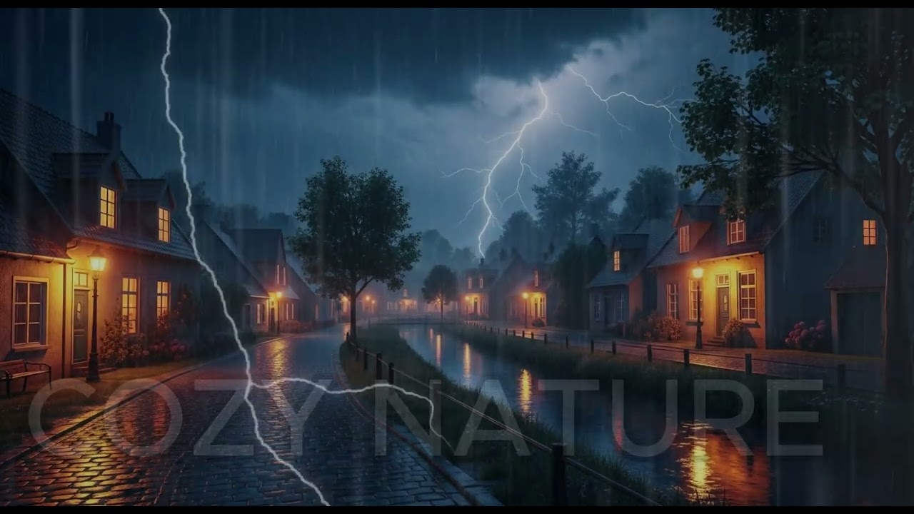 Savanna Night Thunderstorm 🌾⚡ | Heavy Rain, Rolling Thunder, Wild Wind & Lightning