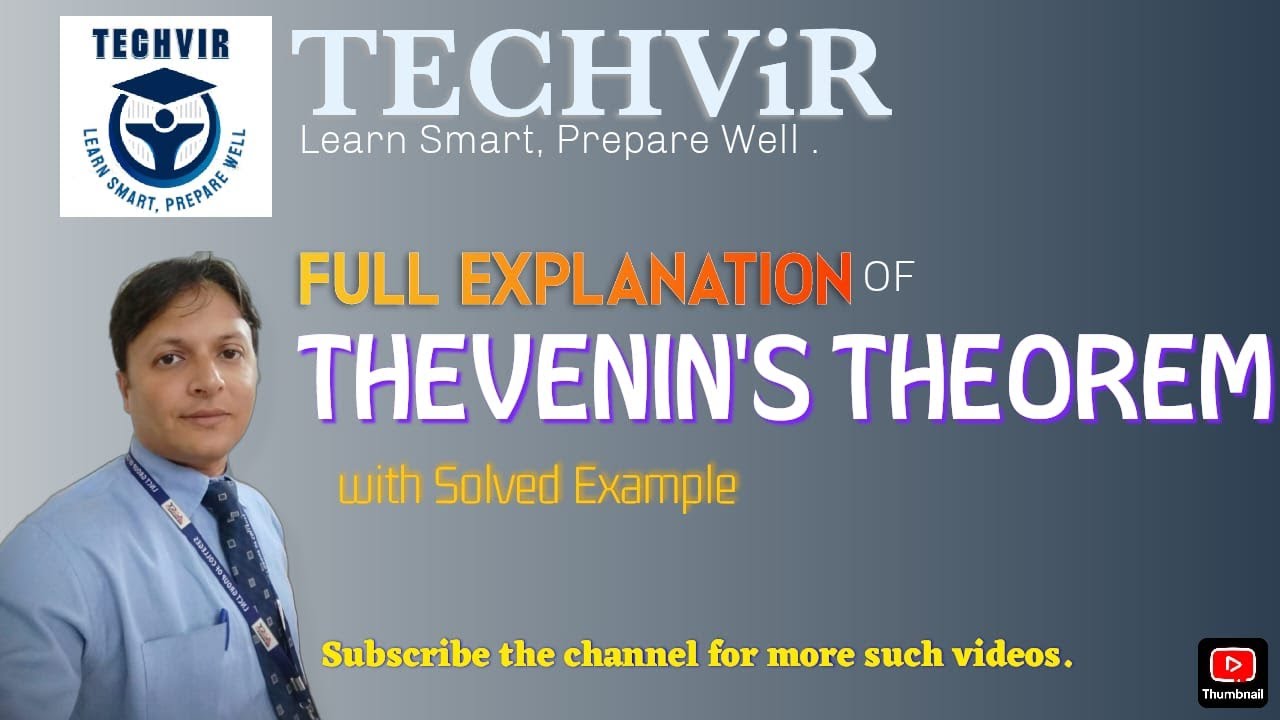 Lec 09 THEVENIN'S THEOREM Explained with Example/ Network Analysis/ Circuit Theory Basics