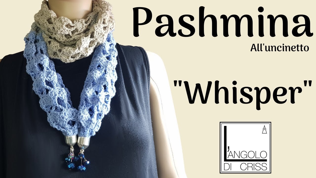 Pashmina cachemire all'uncinetto 