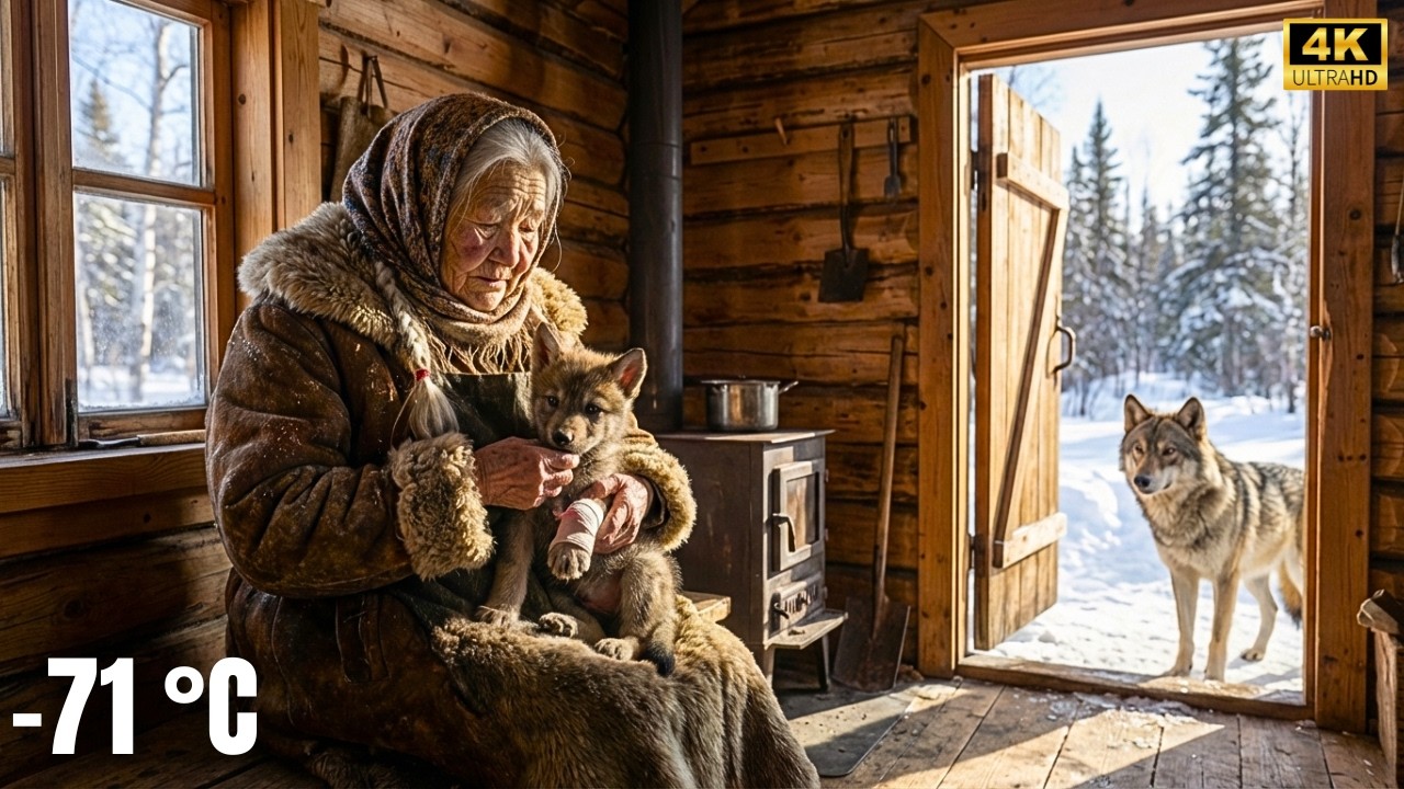 Wild Wolf Brings Injured Pup to the Door of an 80-Year-Old Woman | Siberia, -71°C 🐺