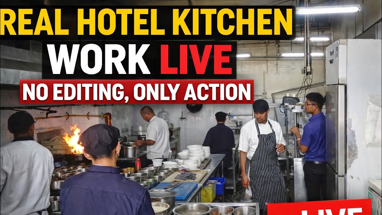 Real Hotel Kitchen Work Live – No Editing, Only Action