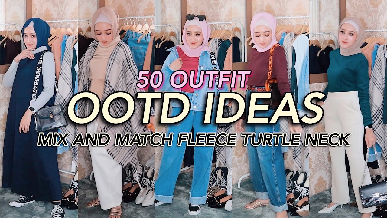 MIX AND MATCH FLEECE TURTLE NECK | OOTD IDEAS 2019 #05 | Seviq Febinita